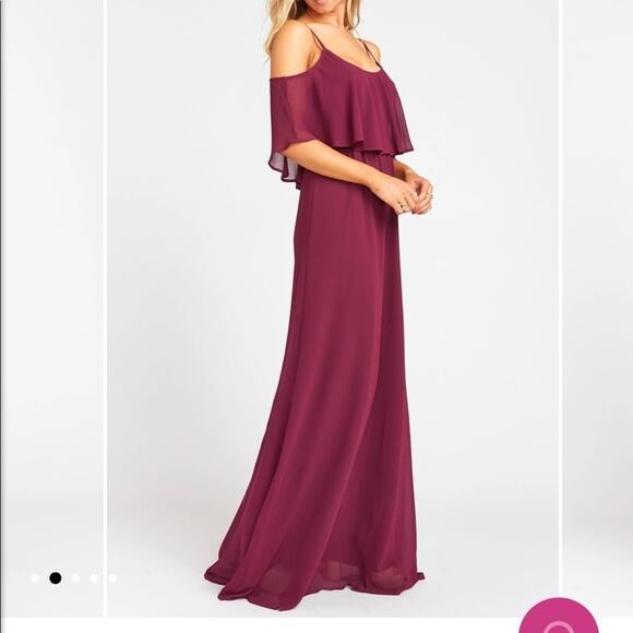 Show Me Your MuMu Caitlin Cold Shoulder Gown Red Cherry Red NEW - Picture 11 of 13